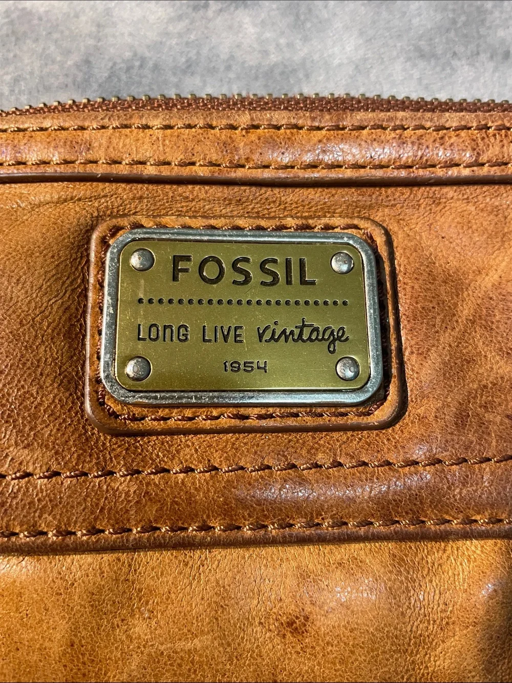 Fossil Tan Leather Wallet | Long Live Vintage
